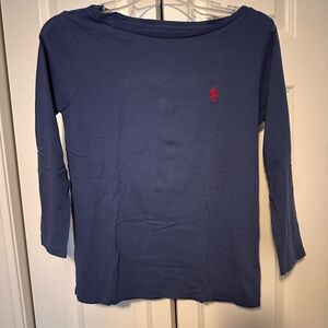 Polo women’s small 3/4 sleeve blue shirt